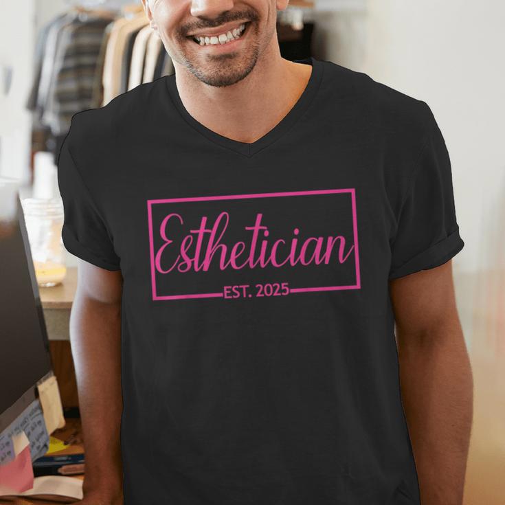 Esthetician Est 2025 Skin Care Specialist Graduation Men's V-Neck T-Shirt