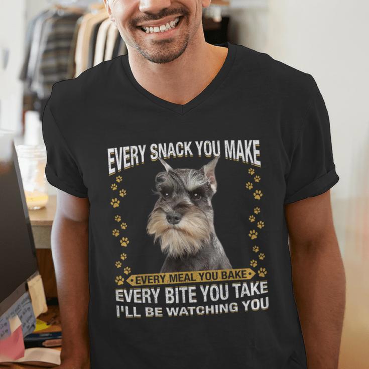 Every Snack You Make Miniature Schnauzer Dog Mom Dad Men's V-Neck T-Shirt Every Snack You Make Miniature Schnauzer Dog Mom Dad Men's V-Neck T-Shirt