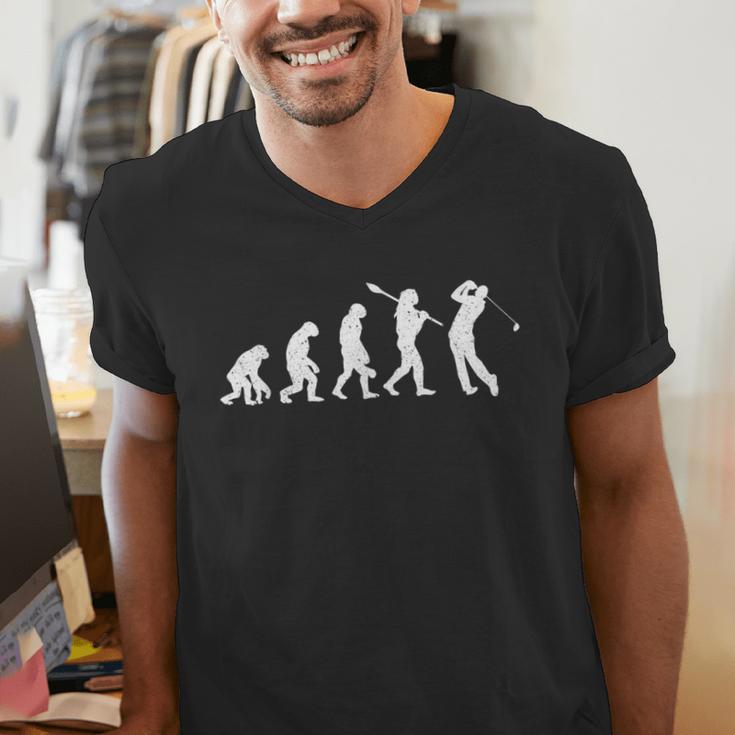 Evolution Of Golfer Dad Grandpa Golfing Lover Golf Player Men's V-Neck T-Shirt Evolution Of Golfer Dad Grandpa Golfing Lover Golf Player Men's V-Neck T-Shirt