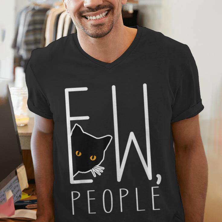 Ew People Cat Introvert Anti-Social Men's V-Neck T-Shirt