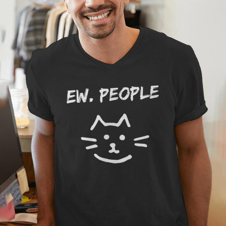 Ew People Cat Introvert SarcasticEw People Tee Men's V-Neck T-Shirt