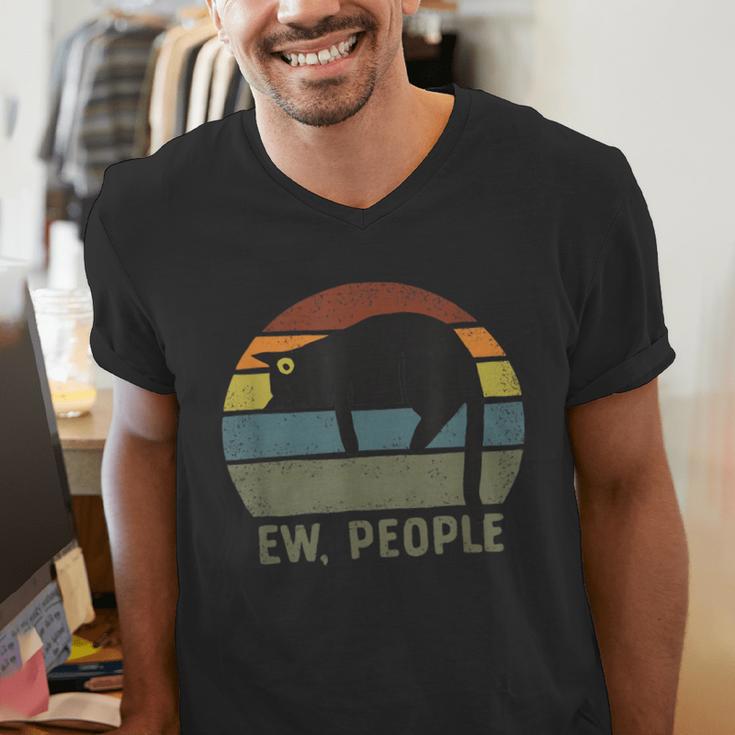 Ew People Cat Lazy Introvert Anti Social Men's V-Neck T-Shirt