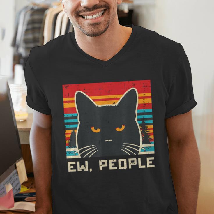Ew People Cat Saying Introvert Women Men Kids Men's V-Neck T-Shirt Ew People Cat Saying Introvert Women Men Kids Men's V-Neck T-Shirt