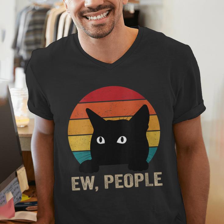 Ew People Introvert Cat Lover Cat Lady Vintage Men's V-Neck T-Shirt Ew People Introvert Cat Lover Cat Lady Vintage Men's V-Neck T-Shirt