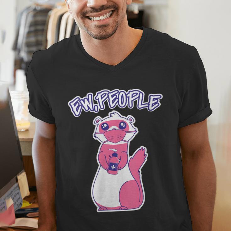 Ew People Introvert Ferrets Saying Mask Ferret Men's V-Neck T-Shirt Ew People Introvert Ferrets Saying Mask Ferret Men's V-Neck T-Shirt