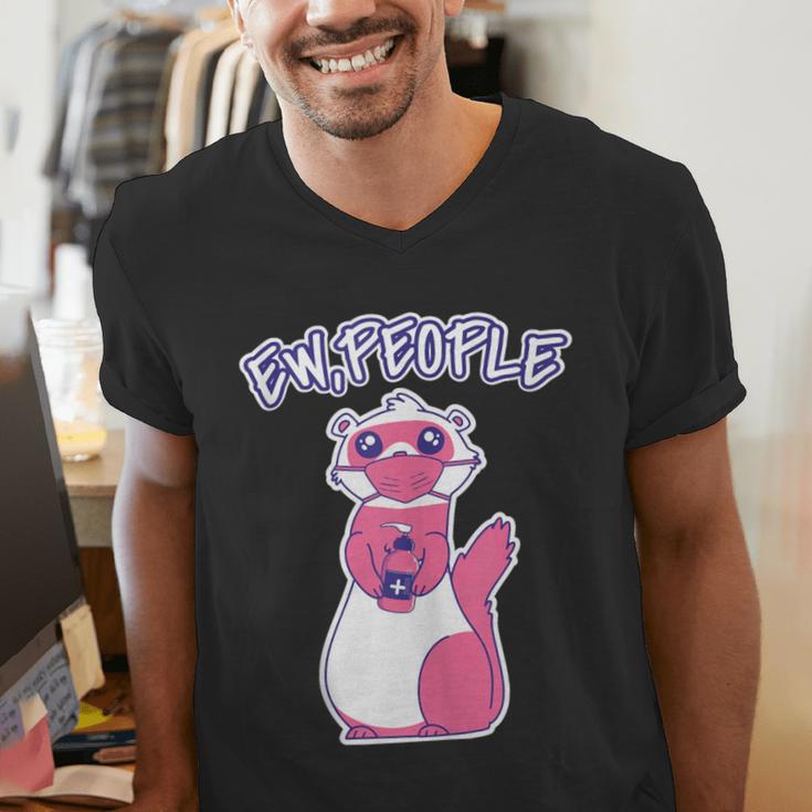 Ew People Introvert Ferrets Saying Mask Ferret Men's V-Neck T-Shirt