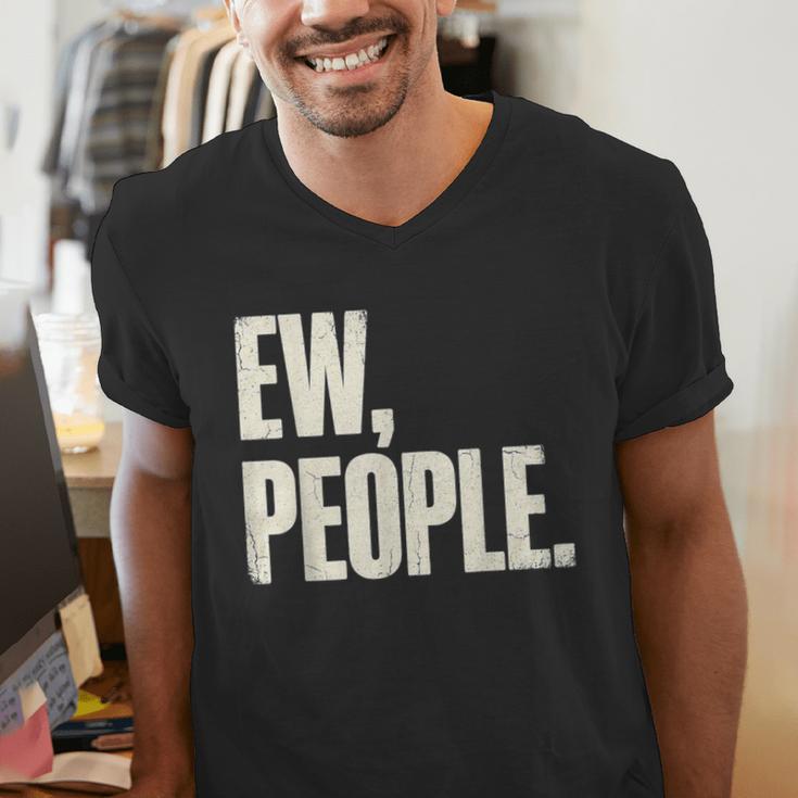 EW People Introvert Sarcastic Graphic Style Men's V-Neck T-Shirt EW People Introvert Sarcastic Graphic Style Men's V-Neck T-Shirt