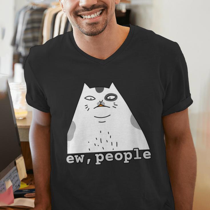 Ew People Introvert Sayings Sarcastic Cat Quote Men's V-Neck T-Shirt Ew People Introvert Sayings Sarcastic Cat Quote Men's V-Neck T-Shirt