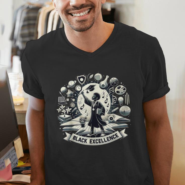 Excellence Graduation Black History Month Inspiring Men's V-Neck T-Shirt