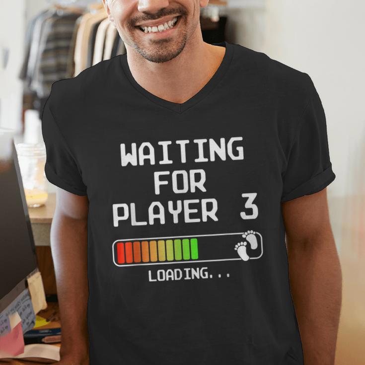 Expectant Dad To Be Gamer Pregnancy Announcement Player 3 Men's V-Neck T-Shirt