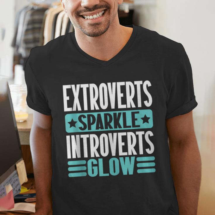 Extroverts Sparkle Introverts Glow Introvert Men's V-Neck T-Shirt Extroverts Sparkle Introverts Glow Introvert Men's V-Neck T-Shirt