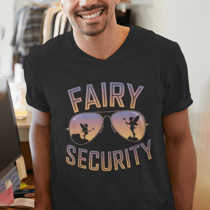 Fairy Security Birthday Family Halloween Costume Dad Mom Men's V-Neck T-Shirt
