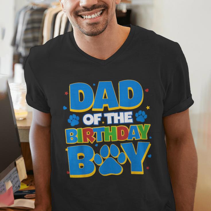 Family Matching Party Shirt Dad Of The Birthday Boy Men's V-Neck T-Shirt