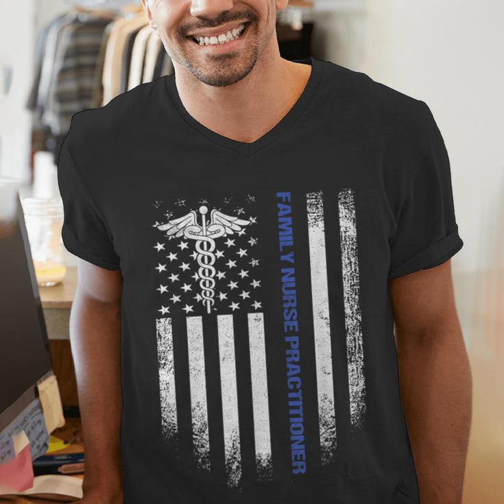 Family Nurse Practitioner Flag FNP Nursing Graduation Men's V-Neck T-Shirt