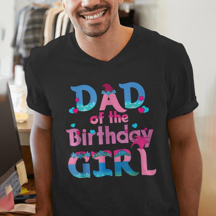 Family Party Decorations Dad Of The Birthday Girl T-Shirt Men's V-Neck T-Shirt