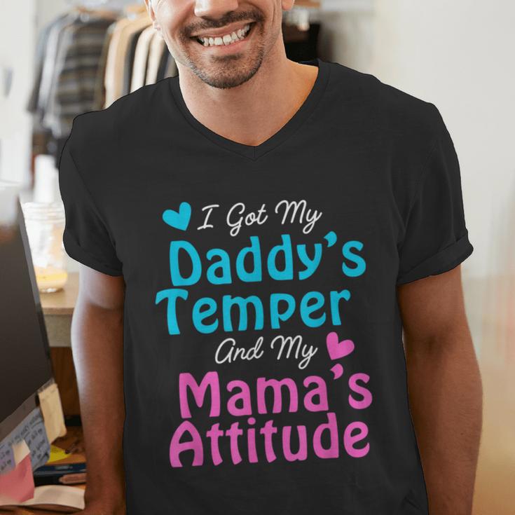 Family Tee I Got My Daddy's Temper And Mama's Attitude Men's V-Neck T-Shirt