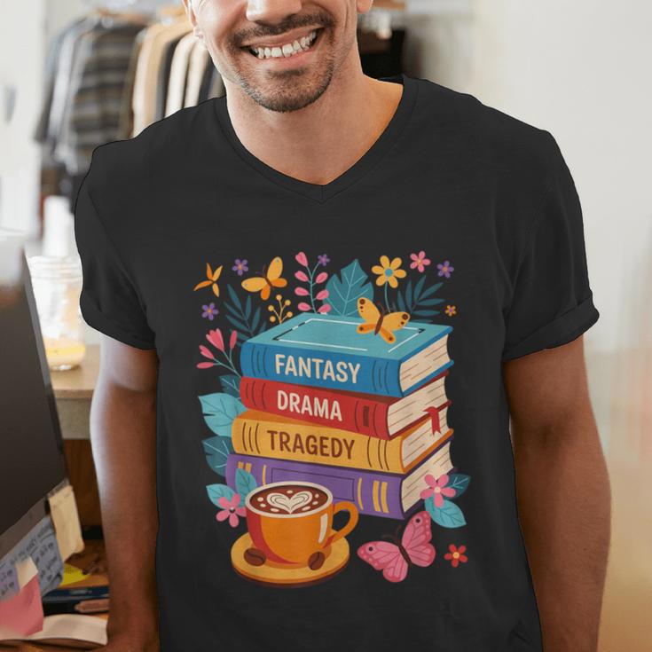 Fantasy Drama Tragedy Books Subtle Anti-Trump Men's V-Neck T-Shirt Fantasy Drama Tragedy Books Subtle Anti-Trump Men's V-Neck T-Shirt