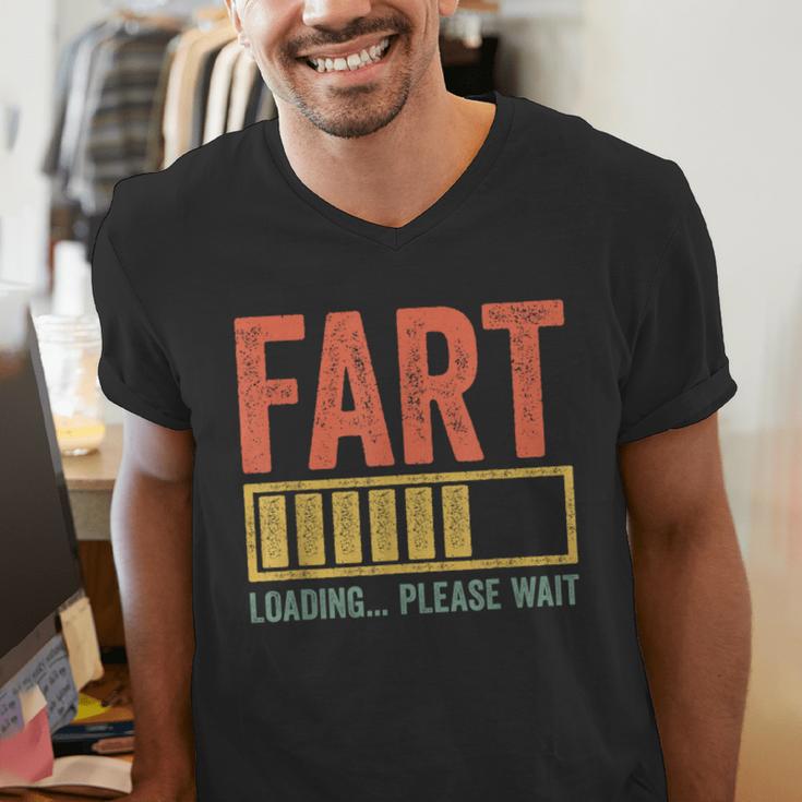 Fart Loading Please Wait Shirt Men Dad Joke Fathers Day Men's V-Neck T-Shirt