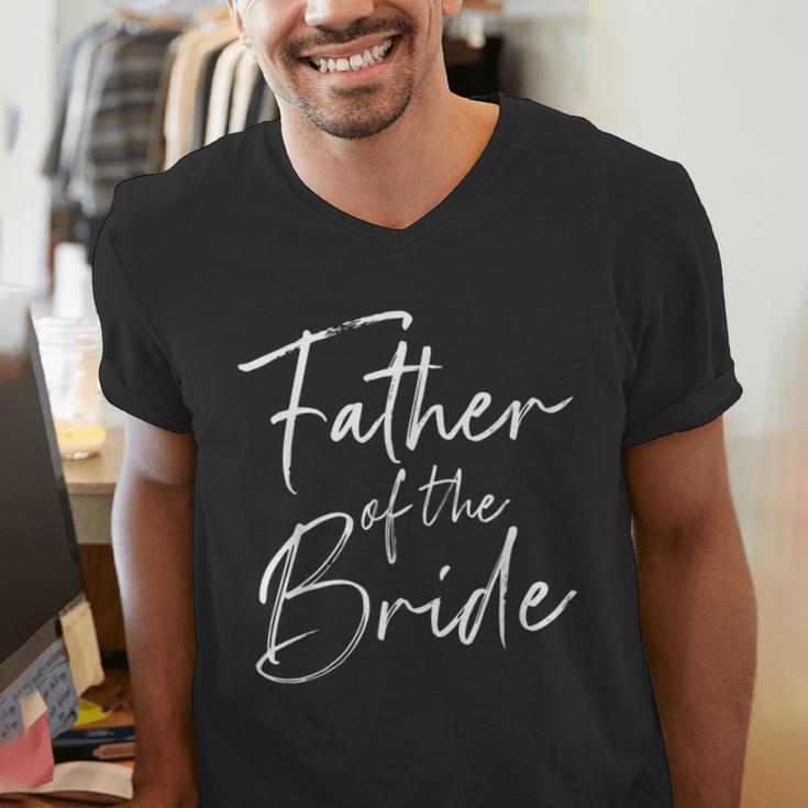 Father Of The Bride Dad For Wedding Or Bachelor Party Small Men's V-Neck T-Shirt