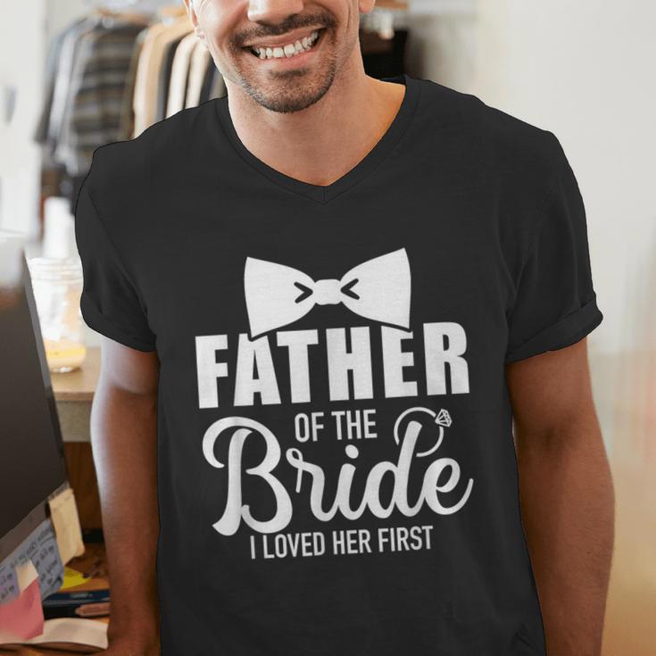 Father Of The Bride Father Dad Bride Wedding Stag Night Men's V-Neck T-Shirt