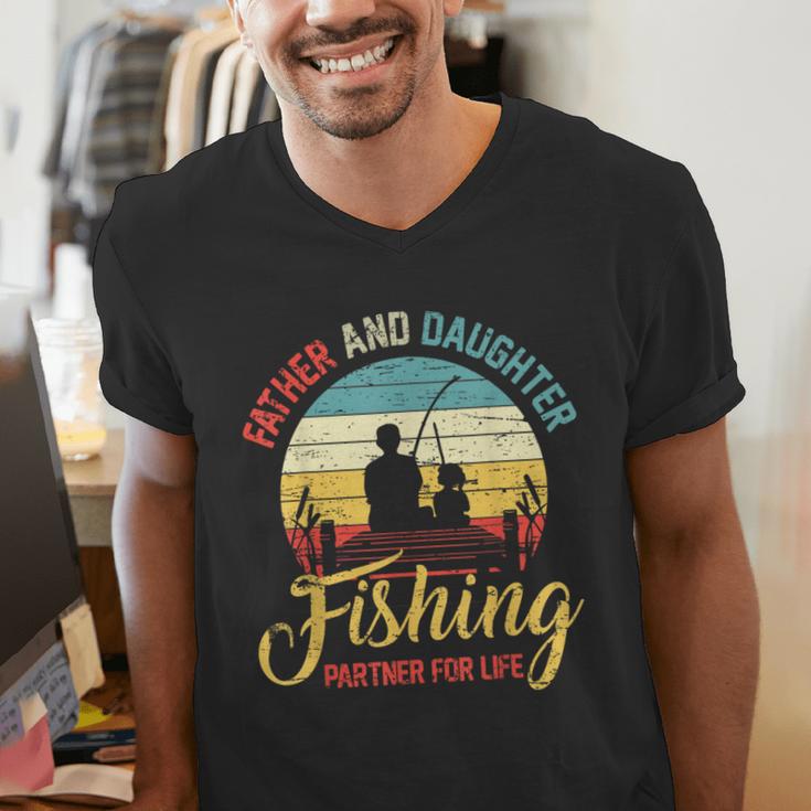 Father Daughter Fishing Partner For Life Retro Matching Dad Men's V-Neck T-Shirt