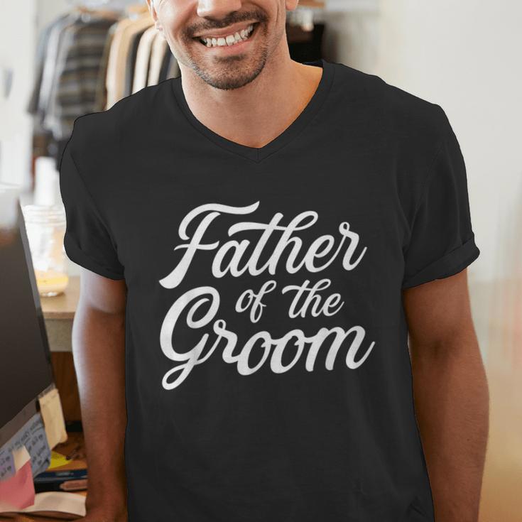 Father Of The Groom Dad For Wedding Or Bachelor Party Small Men's V-Neck T-Shirt