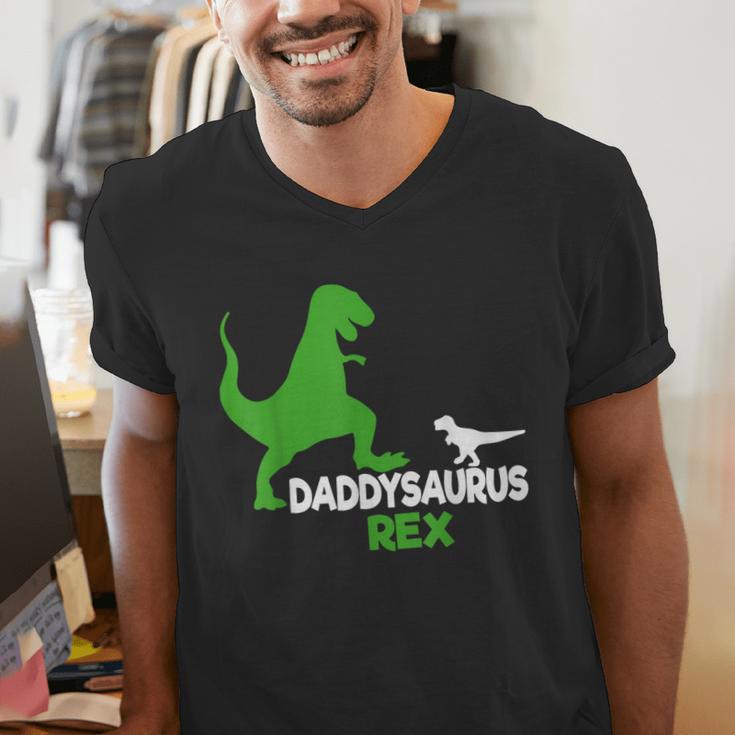 Father's Day Idea Daddysaurus Rex T-Shirt Men's V-Neck T-Shirt
