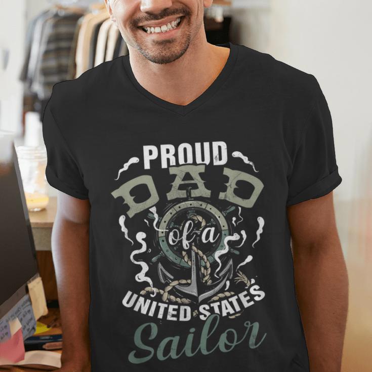 Fathers Day Proud Dad Of A United States Anchor Sailor Men's V-Neck T-Shirt Fathers Day Proud Dad Of A United States Anchor Sailor Men's V-Neck T-Shirt