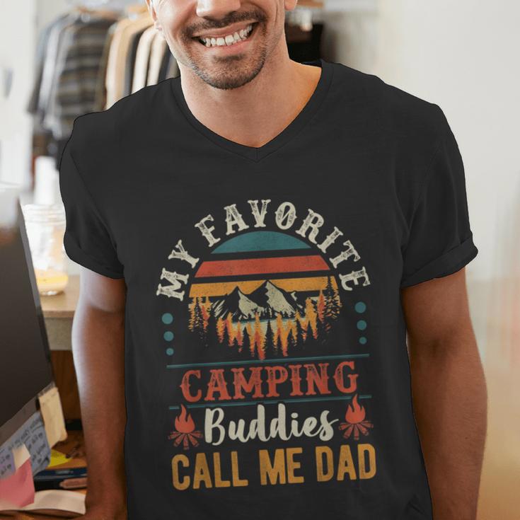 My Favorite Camping Buddies Call Me Dad Father Sayings Men's V-Neck T-Shirt My Favorite Camping Buddies Call Me Dad Father Sayings Men's V-Neck T-Shirt