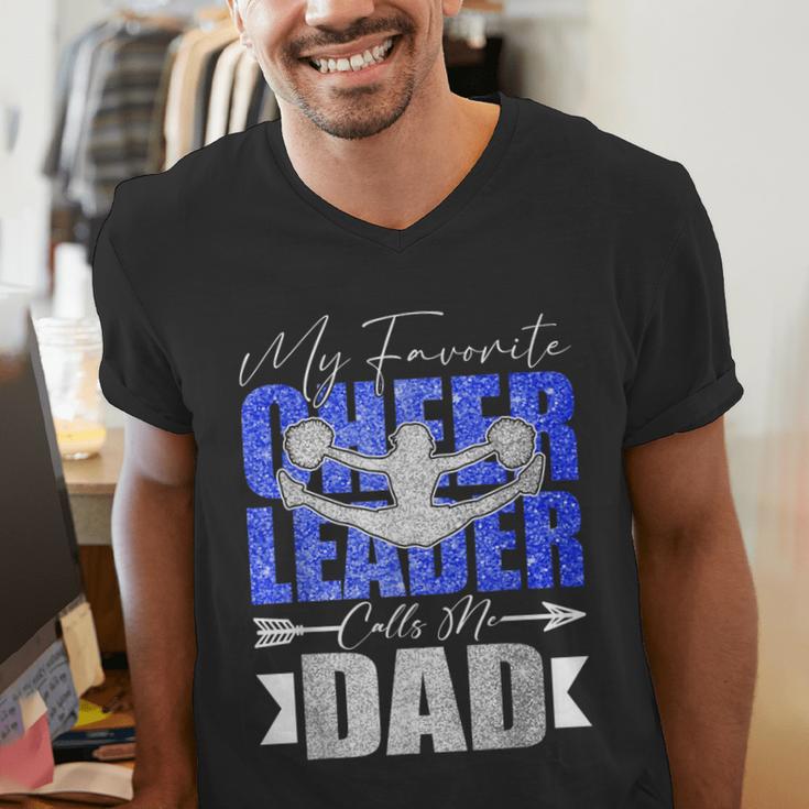 My Favorite Cheerleader Calls Me Dad Cheer Dad Fathers Day Men's V-Neck T-Shirt