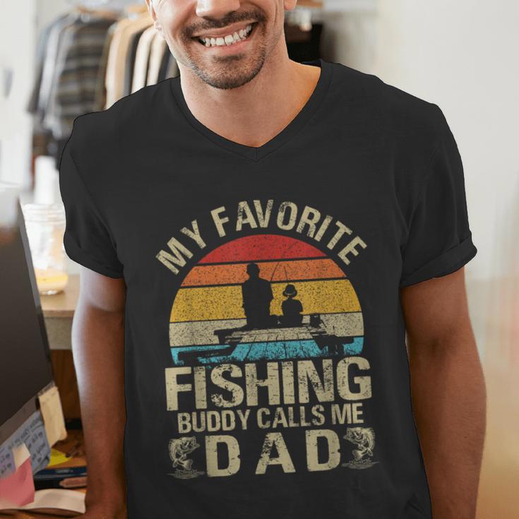 My Favorite Fishing Buddy Calls Me Dad Men's V-Neck T-Shirt