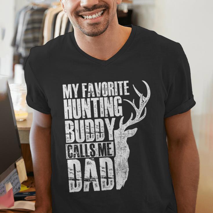 My Favorite Hunting Buddy Calls Me Dad Deer Animal Hunter Men's V-Neck T-Shirt