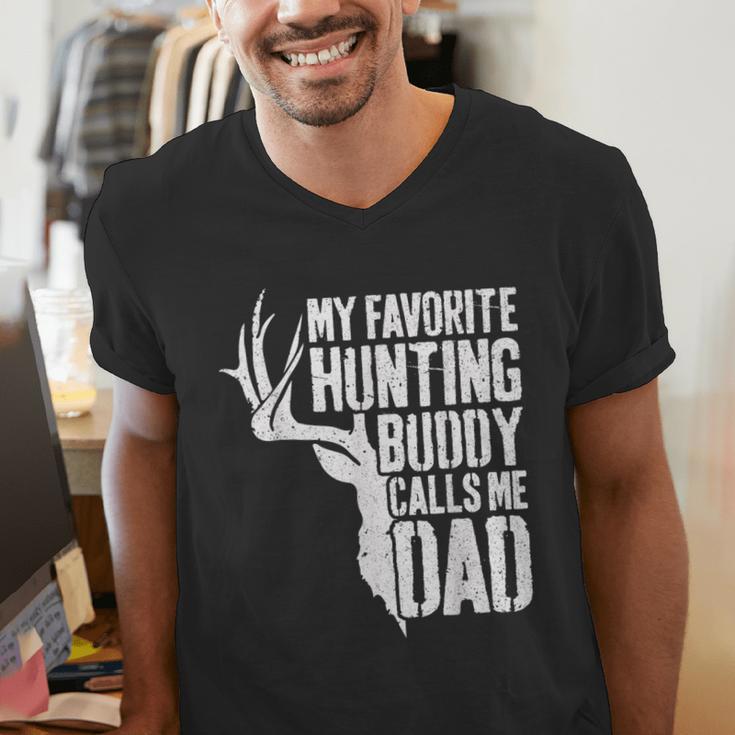 My Favorite Hunting Buddy Calls Me Dad Shirt Men Deer Hunter Men's V-Neck T-Shirt