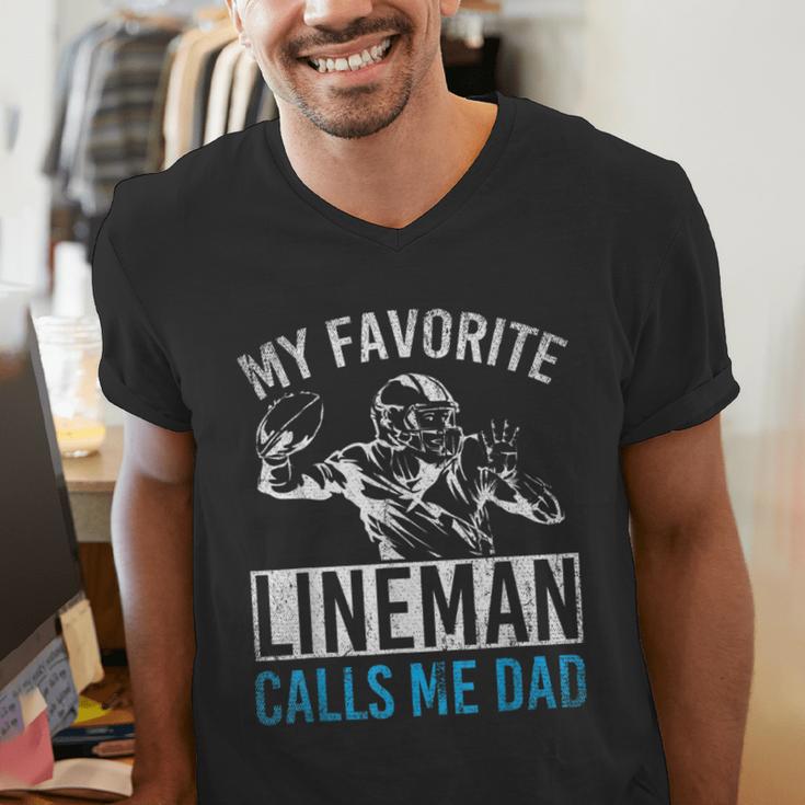 My Favorite Lineman Calls Me Dad American Football Lineman Men's V-Neck T-Shirt