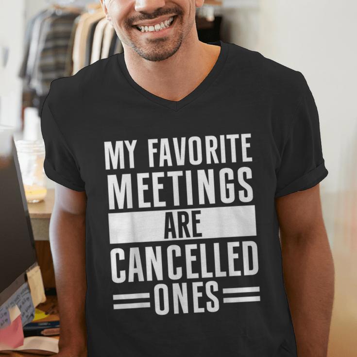 My Favorite Meetings Are Cancelled Ones Introvert Men's V-Neck T-Shirt