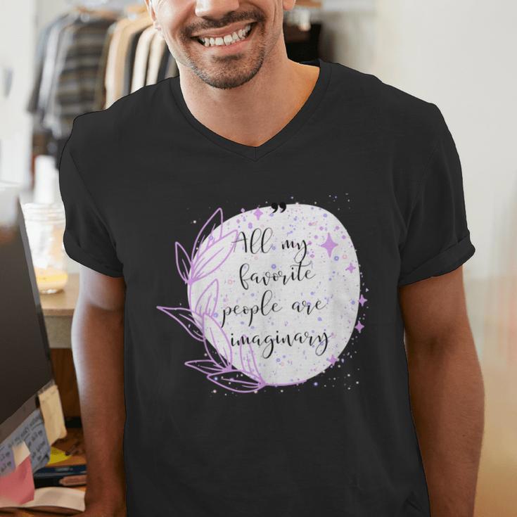 All My Favorite People Are Imaginary Book Lover Idea Men's V-Neck T-Shirt