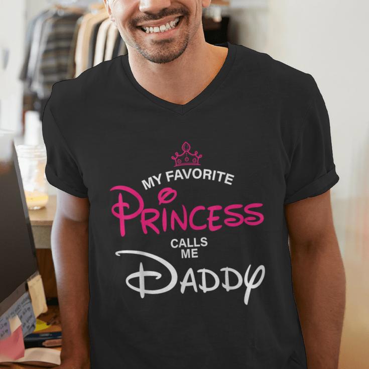 My Favorite Princess Calls Me Daddy Daughter Fathers Day Men Men's V-Neck T-Shirt
