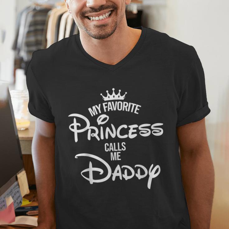 My Favorite Princess Calls Me Daddy Daughter Fathers Day Men's V-Neck T-Shirt