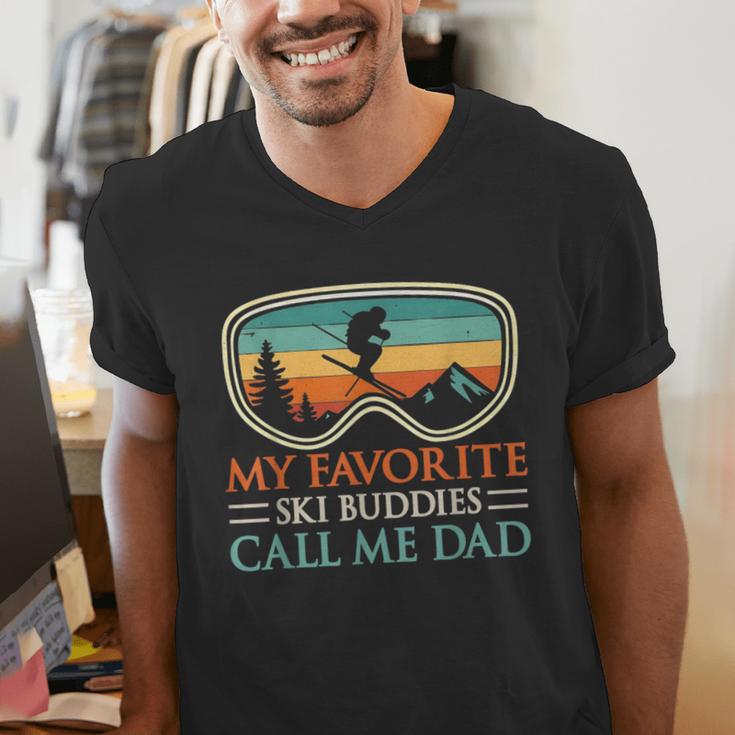 My Favorite Ski Buddies Call Me Dad Ski Dad Men's V-Neck T-Shirt