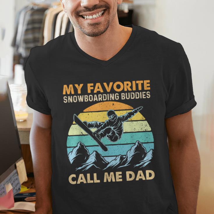 My Favorite Snowboarding Buddies Call Me Dad Snowboarder Men's V-Neck T-Shirt