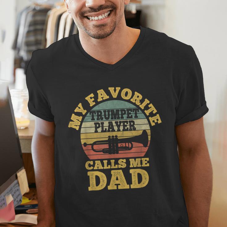 My Favorite Trumpet Player Calls Me Dad Father Vintage Men's V-Neck T-Shirt