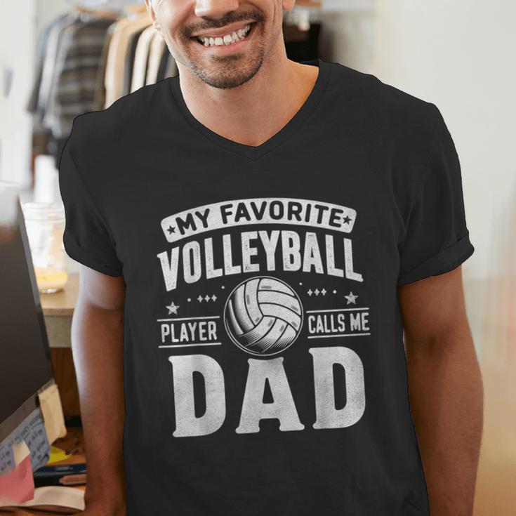 My Favorite Volleyball Player Calls Me Dad Fathers Day Sport Men's V-Neck T-Shirt