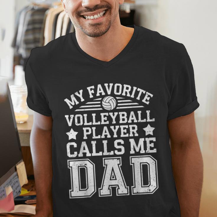 My Favorite Volleyball Player Calls Me Dad Shirt Fathers Day Men's V-Neck T-Shirt