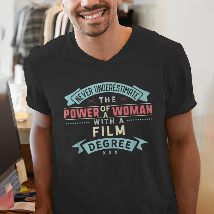 Film Degree Major Shirt Strong Woman Graduation Men's V-Neck T-Shirt