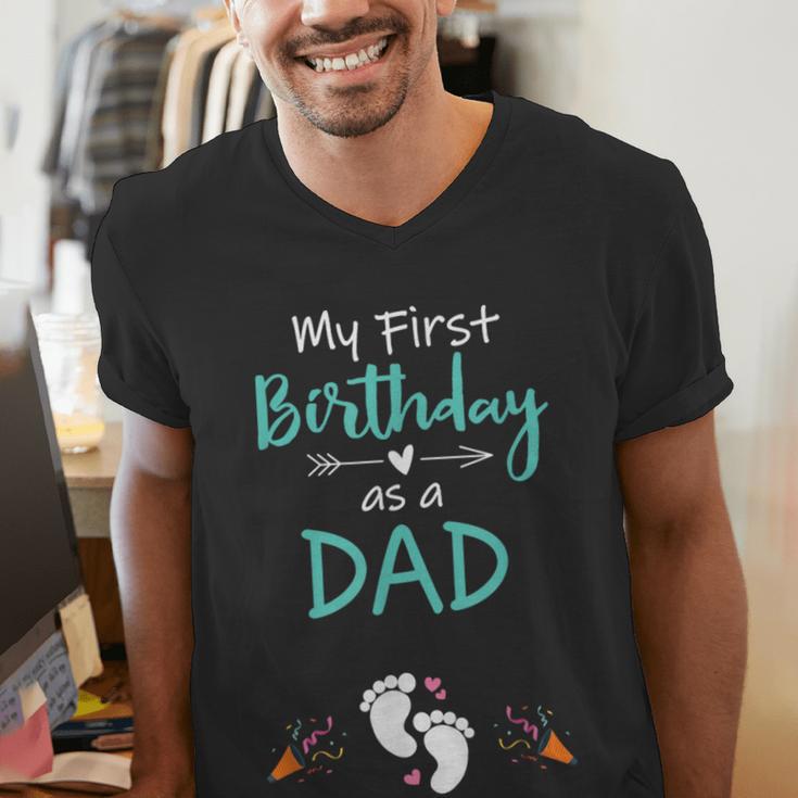 My First Birthday As a Dad Pregnancy Announcement Men's V-Neck T-Shirt