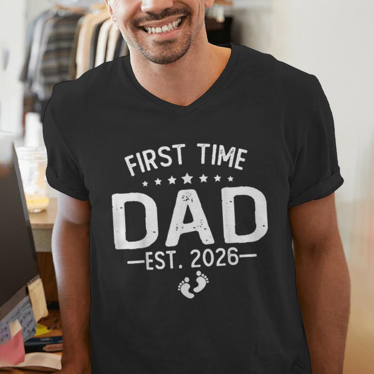 First Time Daddy New Dad Est 2026 Shirt Fathers Day Men's V-Neck T-Shirt