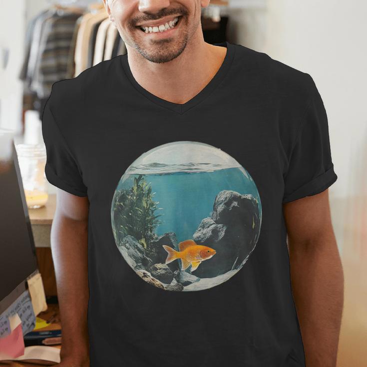 Fish Bowl Frutiger Aero Y2K Retro Vibes Men's V-Neck T-Shirt Fish Bowl Frutiger Aero Y2K Retro Vibes Men's V-Neck T-Shirt