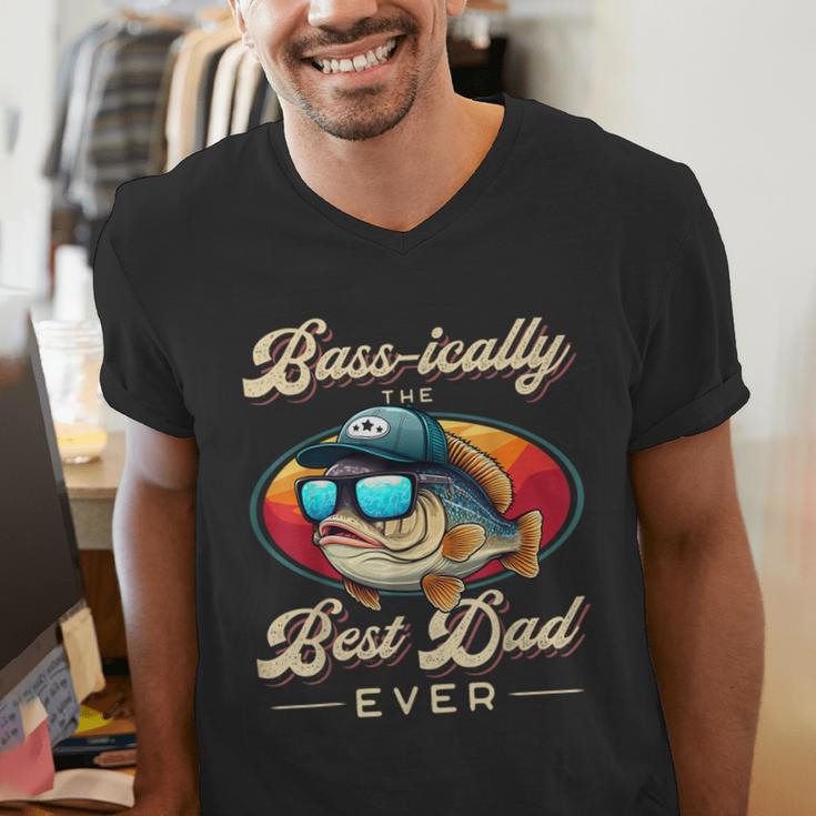 Fishing Father's Day Dad Fisherman Birthday Graphic Men's V-Neck T-Shirt Fishing Father's Day Dad Fisherman Birthday Graphic Men's V-Neck T-Shirt