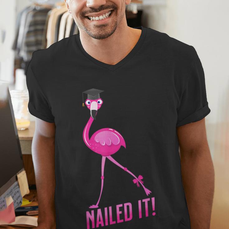 Flamingo Nailed It Graduation Flamingo Men's V-Neck T-Shirt