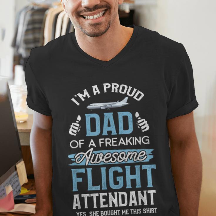 Flight Attendant Shirt For Dad Father Flight Attendant Men's V-Neck T-Shirt Flight Attendant Shirt For Dad Father Flight Attendant Men's V-Neck T-Shirt